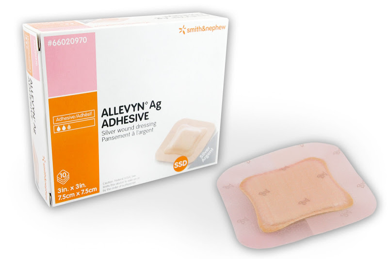 Smith and Nephew ALLEVYN Ag Adhesive Antimicrobial Foam Dressing