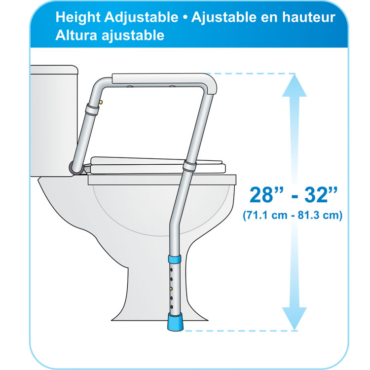AMG Medical AquaSense® Adjustable Toilet Safety Rails Bowers Medical
