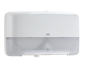 Image of Tork Elevation® Twin Mini Jumbo Bath Tissue Roll Dispenser, White