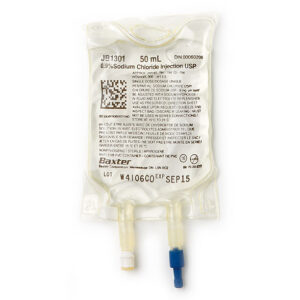Image of Baxter 0.9% Sodium Chloride Injection, USP in Quad Pack VIAFLEX Mini-Bag™ Plastic Container