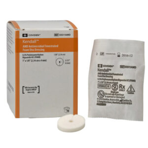 Image of Covidien Kendall™ AMD Antimicrobial Fenestrated Foam Disc Dressing