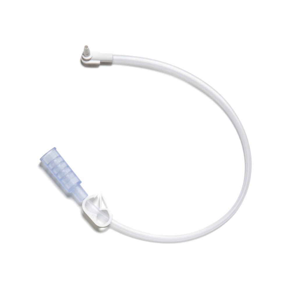 Image of Halyard MIC-KEY* Bolus Extension Set with SECUR-LOK* Right-Angle Connector