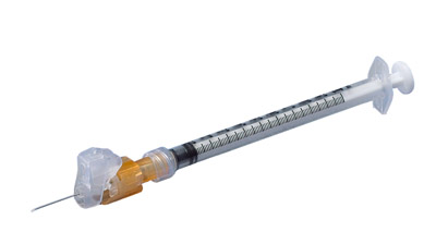 Image of Covidien Magellan™ 1 mL Syringe with Hypodermic Safety Needle, 23 G