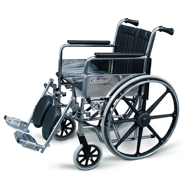 Image of AMG Medical Airgo® ProCare IC Wheelchair with Fixed Arms and Elevating Legrests