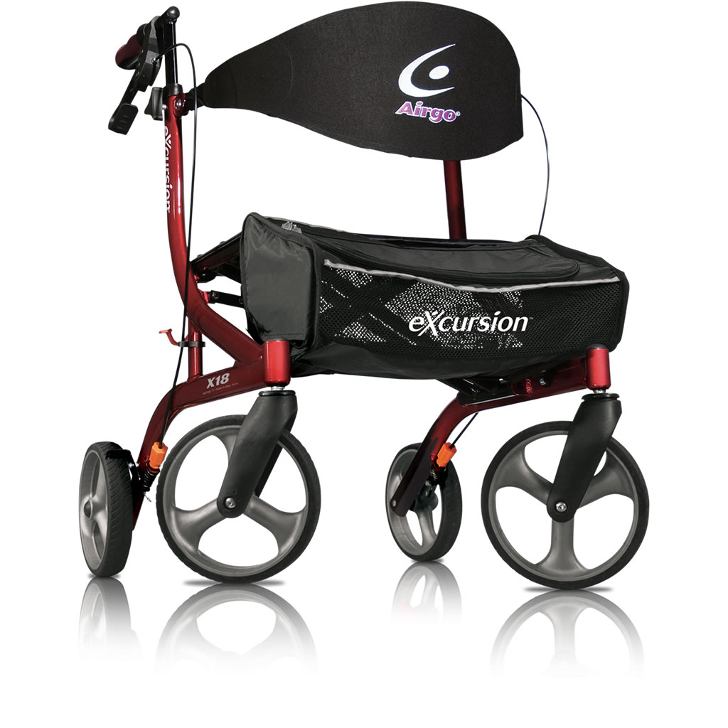 Image of AMG Medical Airgo® eXcursion™ X18 Hemi Height Lightweight Side-fold Rollator