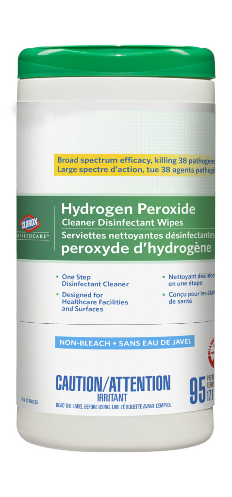 Image of Clorox® Healthcare™ Hydrogen Peroxide Cleaner Disinfecting Wipes, 95 ct Canister