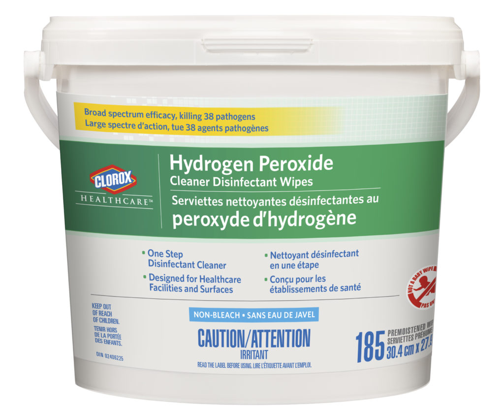Image of Clorox® Healthcare™ Hydrogen Peroxide Cleaner Disinfecting Wipes, 185 ct Bucket