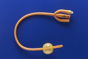Image of Teleflex Medical Rusch® Gold Silicone Coated Latex 3 Way Foley Catheter with 30 cc Balloon