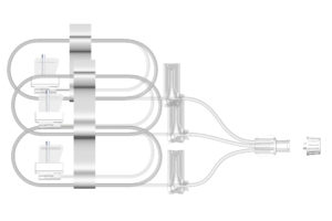 Image of EMED Technologies Corporation SCIg Safety Set, Tri-Furcated Needle with Three Site Dressings, 12 mm Needle Length