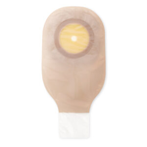 Image of Premier One-Piece Drainable Ostomy Pouch – Flat FlexWear Barrier, Clamp Closure, Tape