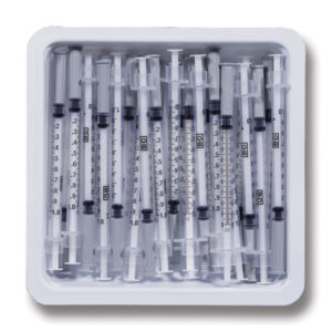Image of 1 mL BD Allergist Tray with Permanently Attached Needle